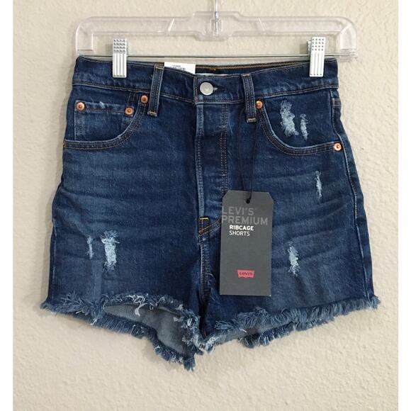 NWT Levi's Super High Rise Ribcage Denim Shorts Size 26 - Picture 4 of 9